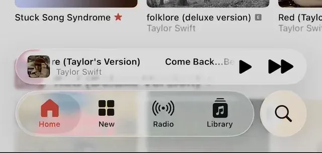 Liquid Glass Floating Design